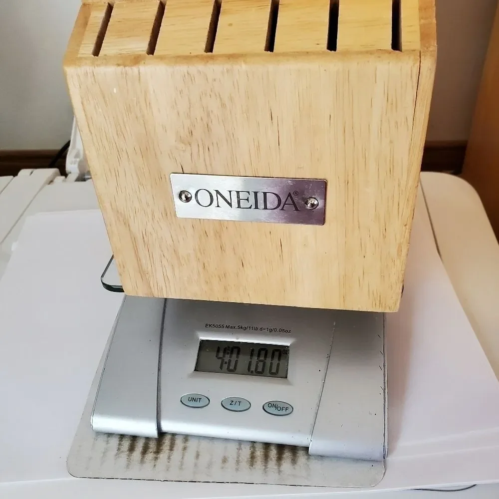 Oneida 11 Slot Wooden Knife Block Storage Utensils Cutlery